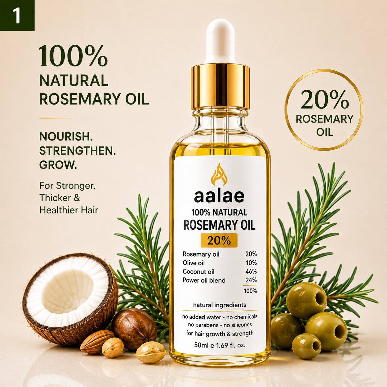 Aalae 20% Rosemary Hair Oil
